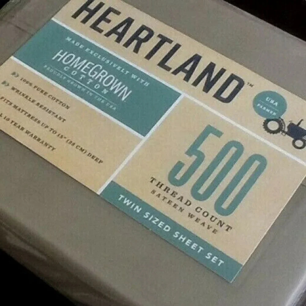 brand new KHAKI Heartland 500 TC Wrinkle Resistant 100% Cotton TWIN Sheet Set